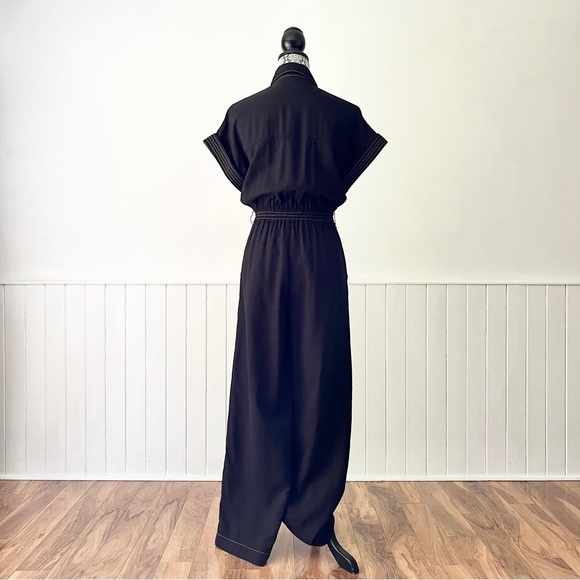 Rock & Republic Button Down Short Sleeve Jumpsuit with TopStitching Size M - Picture 7 of 14
